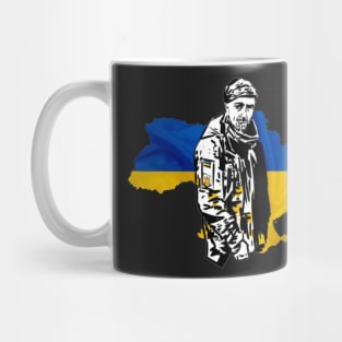 Glory to Ukraine. Peace for Ukraine - Ukrainian soldier hero. Mug